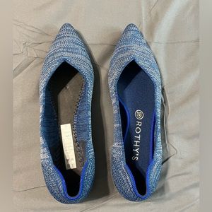 Rothy’s The Point Flat Indigo Blue Heather Women’s 9.5 MISSING INSOLE